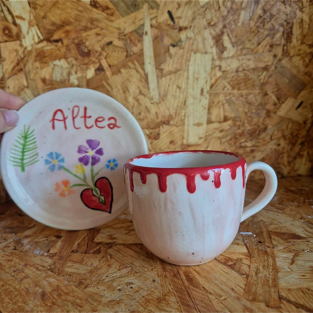 Hand-painted Altea plate and drip mug